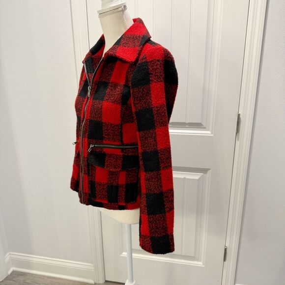 REWIND WOMEN'S RED BUFFALO PLAID JACKET SIZE Small Long Sleeves Pockets - Picture 5 of 16